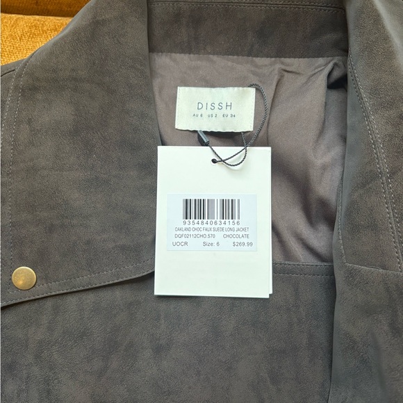 DISSH Oakland Choc Oversized Faux Suede Jacket - Picture 6 of 10